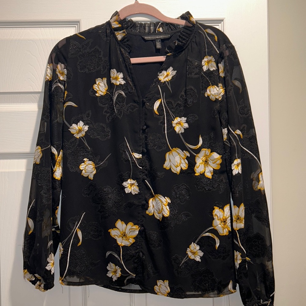 White House Black Market floral blouse